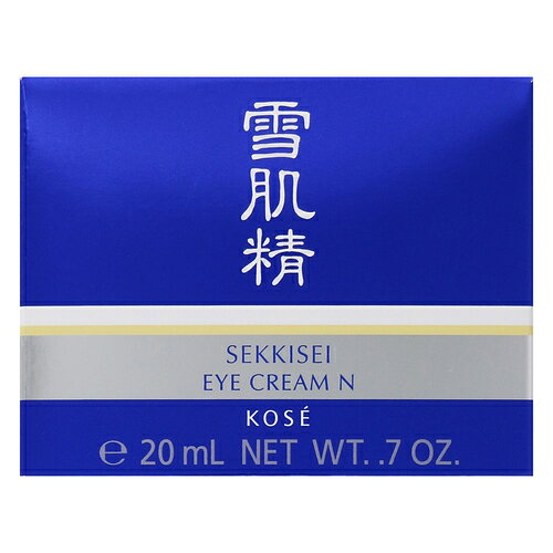内容量20g商品説明雪肌精 アイ クリーム N : 20g。自然のめぐみ、明るい透明感。和漢植物の力を濃縮し、透明感に満ちた明るい目もとへみちびくアイクリームです。年齢とともに変化する肌のうるおい機能をサポートし、キメのひとつひとうに弾力感をもたらします。角層深部から湧き上がったような、ふっくらハリのある目もとへ。ハトムギ (?苡仁) 発酵エキス、トウキ (当帰) エキス、メロスリア (白?) エキス、トウチュウカソウ (冬虫夏草) エキス、タチバナ果皮 (橘皮) エキス、オウレン (黄連) エキス、グリセリン (保湿) 配合。ハトムギ (?苡仁) 発酵エキスはサッカロミセス/ハトムギ種子発酵液、グリセリンです。目もとのうるおい保持に必要な成分 (セラミド2) を贅沢に配合しました。発売販売元株式会社コーセーTEL：0120-526-311メーカー名コーセー広告文責株式会社コクミンTEL 06-6671-0315区分モイスチャークリーム/日本製
