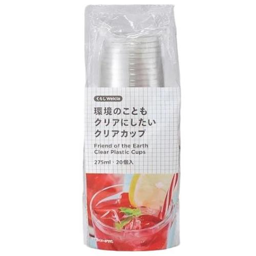 くらしWelcia　環境のこともクリアにしたい　クリアカップ　　【275ml　20個入】(ウエルシア)