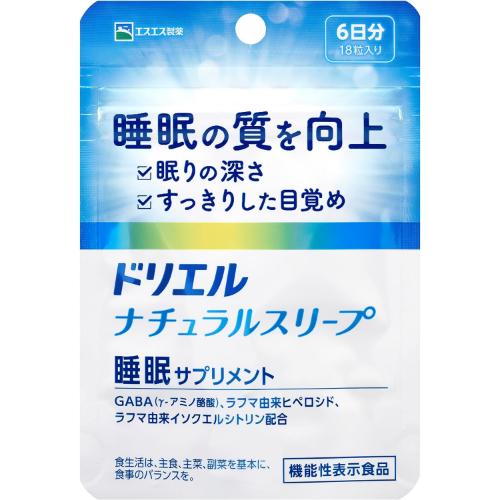 ドリエル ナチュラルスリープ　6日分　睡眠サプリ　【18粒】(エスエス製薬)