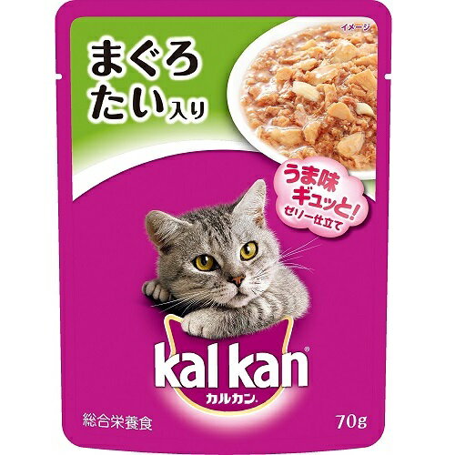 カルカンパウチ　1歳からまぐろとたい　【70g】(マースジャパンリミテッド)【ペットフード/キャットフード】