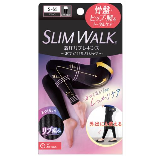 乐天商城 - スリムウォーク　着圧リブレギンス　S-M　【1足】(ピップ)