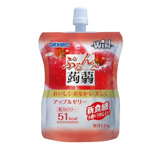 WIN ぷるんと蒟蒻ゼリー スタンティングタイプ アップル　【130g×8個セット】(オリヒロ)【ダイエットサポートフーズ】