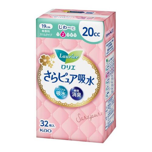 ロリエ　さらピュア　スリムタイプ　20cc　吸水ナプキン　【32枚】(花王)【尿とりパッド/軽失禁パッド】