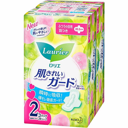 ロリエ　肌きれいガード　昼用　羽つき　【20コ入×2】(花王)