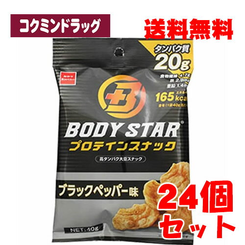 【在庫限り】【まとめ買いが、お得！】BODY STAR（ボディスター）プロテインスナック　ブラックペッパー味　【40g×24個】(おやつカンパニー)のサムネイル