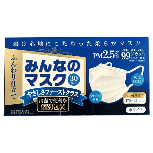 みんなのマスク個包装ふつうサイズ 【30枚】(原田産業)