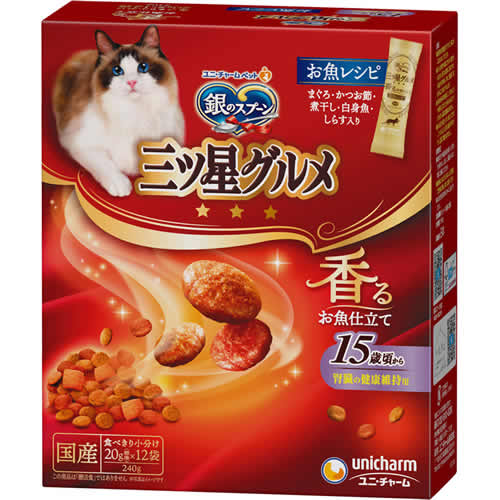 乐天商城 - 銀のスプーン　三ツ星グルメ　香るお魚仕立て　15歳頃から　お魚レシピ　【240g】(ユニ・チャーム)