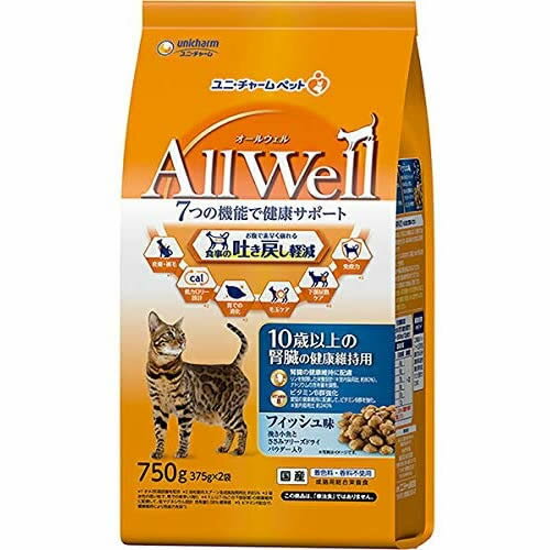 AllWell(オールウェル)　10歳以上の腎臓の健康維持用　フィッシュ味　【750g】(ユニ・チャーム)