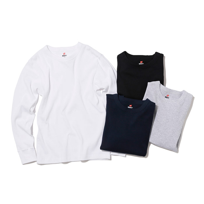 【公式】ヘインズ Hanes ビーフィーサーマルクルーネックロングスリーブTシャツ19FW BEEFY-T ヘインズ(HM4-Q103)