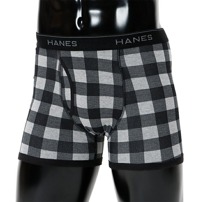 【公式】ヘインズ Hanes チェックボクサーブリーフ下着 24SS インナー (HM6EF302)★ ショーツ 下着 パンツ M L LL アンダーウエア まとめ買い トランクス男性 オールシーズン 着心地良い 肌触り 無地 ロゴ メンズ 男性 オールシーズン