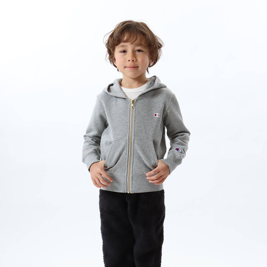 【公式】チャンピオン【30%OFFセール】Champion キッズ ジップフーデッドスウェットシャツ 23SS ベーシック(CK-T103)★子供 子ども こども 子供服 キッズ服 女の子 男の子 sweat スウェット ( トレーナー ) フード付き