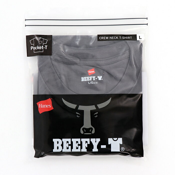 【公式】ヘインズ Hanes BEEFY-T ポケットTシャツ 23FW BEEFY-T(H5190)★ビーフィー 半袖 ポケT 白T 肉厚 ヘビーウェイト 厚手 タグ無 タグレス 綿100 コットン XS S M L XL パックT 無地のサムネイル