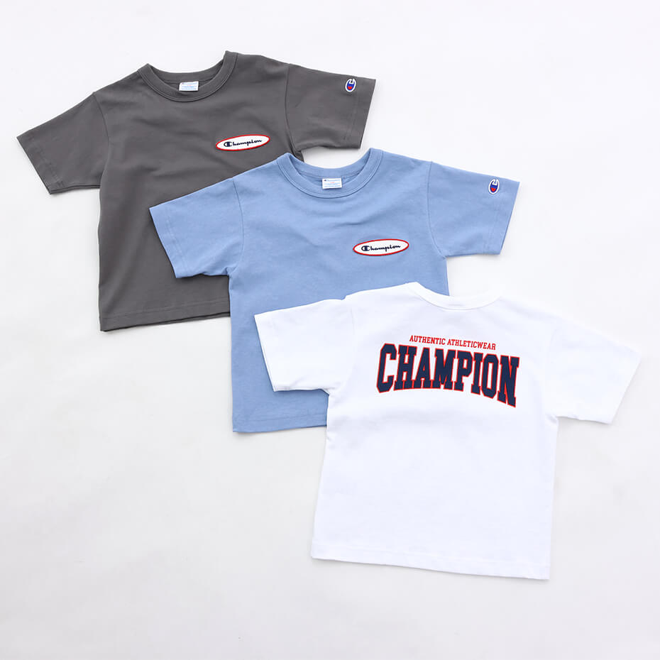 6/4(火)20時～6/11(火)2時 20%OFFクーポン配布中【公式】チャンピオン【30%OFFセール】Champion キッズ ショートスリーブTシャツ 23SS ボーイズカジュアル(CK-X331)★半袖 子供 子ども こども 子供服 ジュニア キッズ服 女の子 男の子のサムネイル