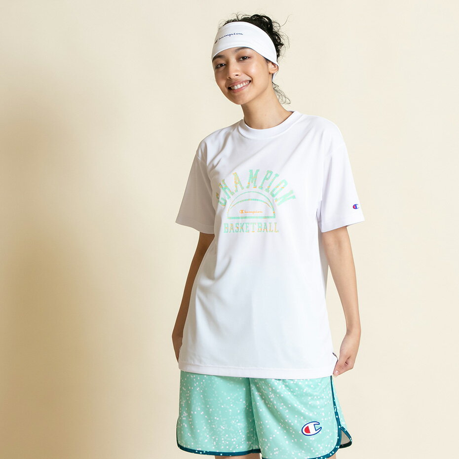 チャンピオンChampion ウィメンズ ショートスリーブTシャツ 23SS E-MOTION★半袖 レディース 女性用 女性 バスケットボール バスケ ウエア ミニバス バスケウエア