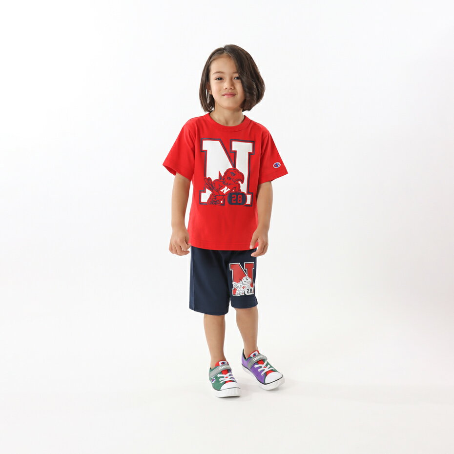 チャンピオン Champion キッズ Tシャツ＆ショーツセット 24SS ボーイズカジュアル(CK-ZW01) ★ 子供 子ども こども 子供服 キッズ 女の子 男の子 sweat スウェット ( トレーナー ) ジュニア カジュアル セットアップ