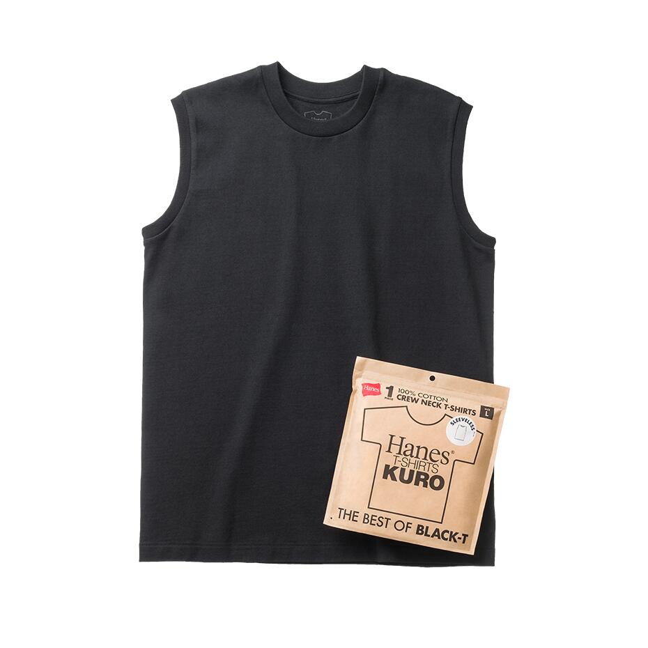 【公式】ヘインズ Hanes T-SHIRTS KURO スリーブレスTシャツ 25SS【春夏新作】ヘインズ(HM3-B202)★ ノースリ タンクトップ ヘインズKURO クロ 半袖 黒T ヘインズT S M L XL 厚手 綿 コットン 7.0オンス 男性 女性 ユニセックス レディース メンズ SHIRO ブラックのサムネイル