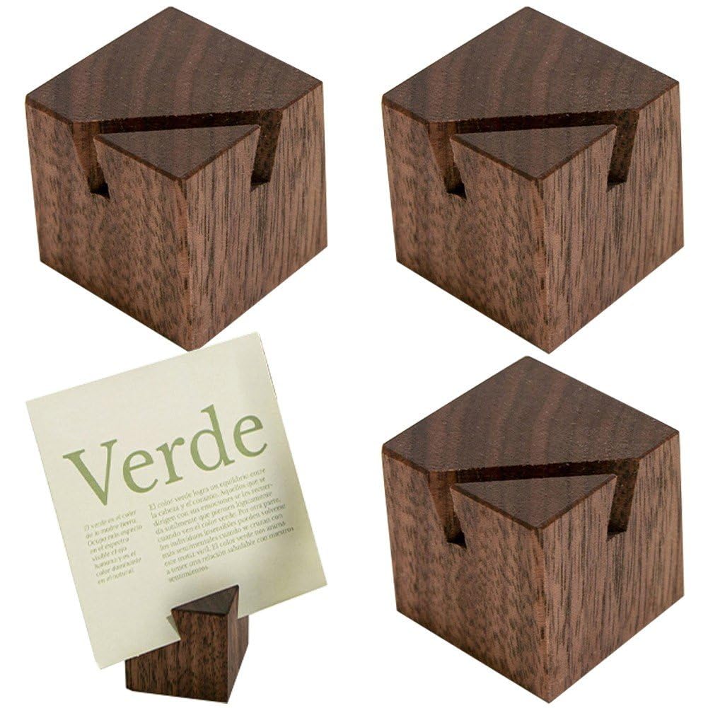 木製カードスタンド メモスタンド 席札ホルダー サインホルダー テーブル番号ホルダースタンド ネームカードホルダー ウェディングパーティー 会議 イベント用 机上用品 文房具 4個