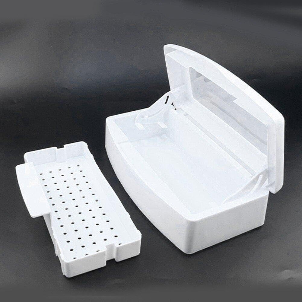 ネイルツール滅菌ボックス 殺菌ボックス ピンセット用 プラスチック滅菌トレイ まつげエクステ、ヘアサ..