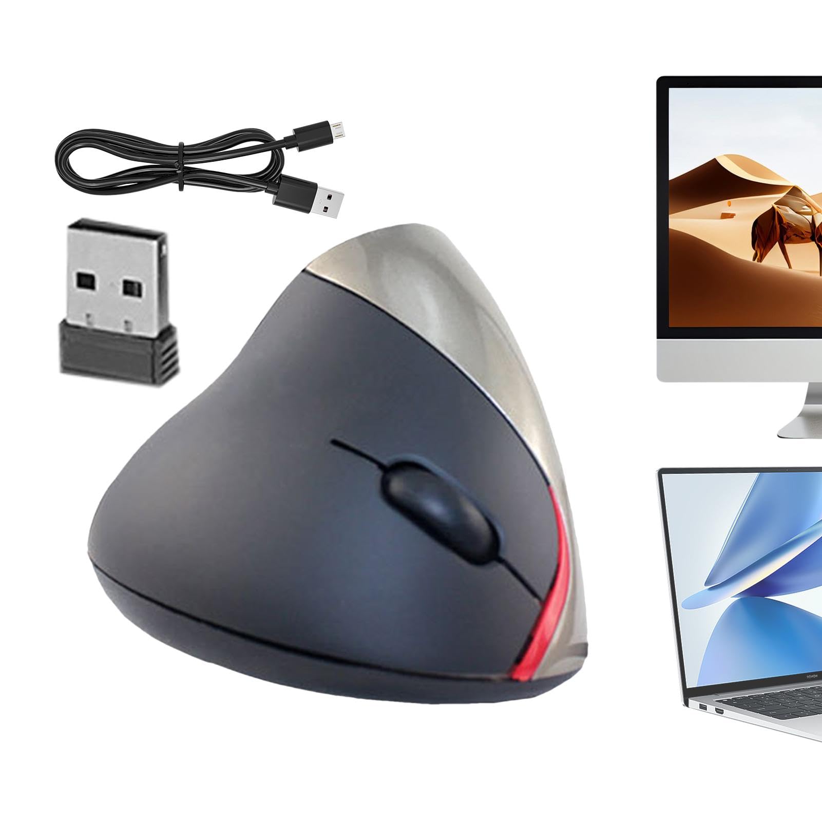 縦型マウス ワイヤレス,縦型マウス | 光学式 USB マウス - デスクトップ、PC用の安定した高精度センサ..