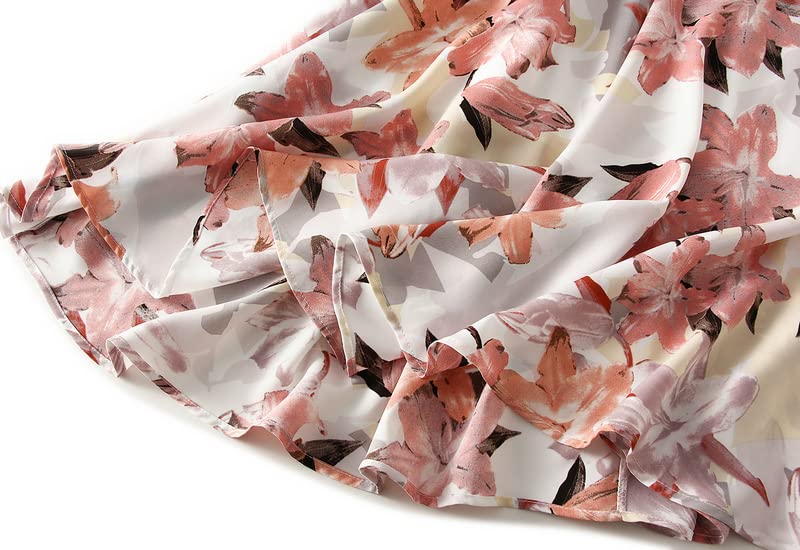 ロング スカート レディース 春 夏 花柄 ハイウエスト ウエストゴム ふんわり 着痩せ 体型カバー Aライン ロングスカート 普段着 通勤 通学