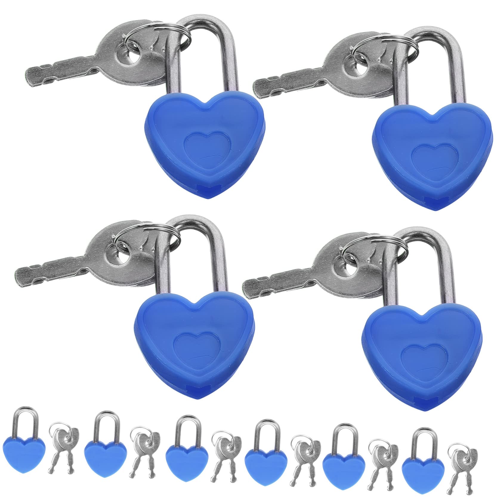 24セット点 ハート型小型南京錠 キーロック付き属製ロック 荷物用 スーツケースジムロッカー日記帳向け..