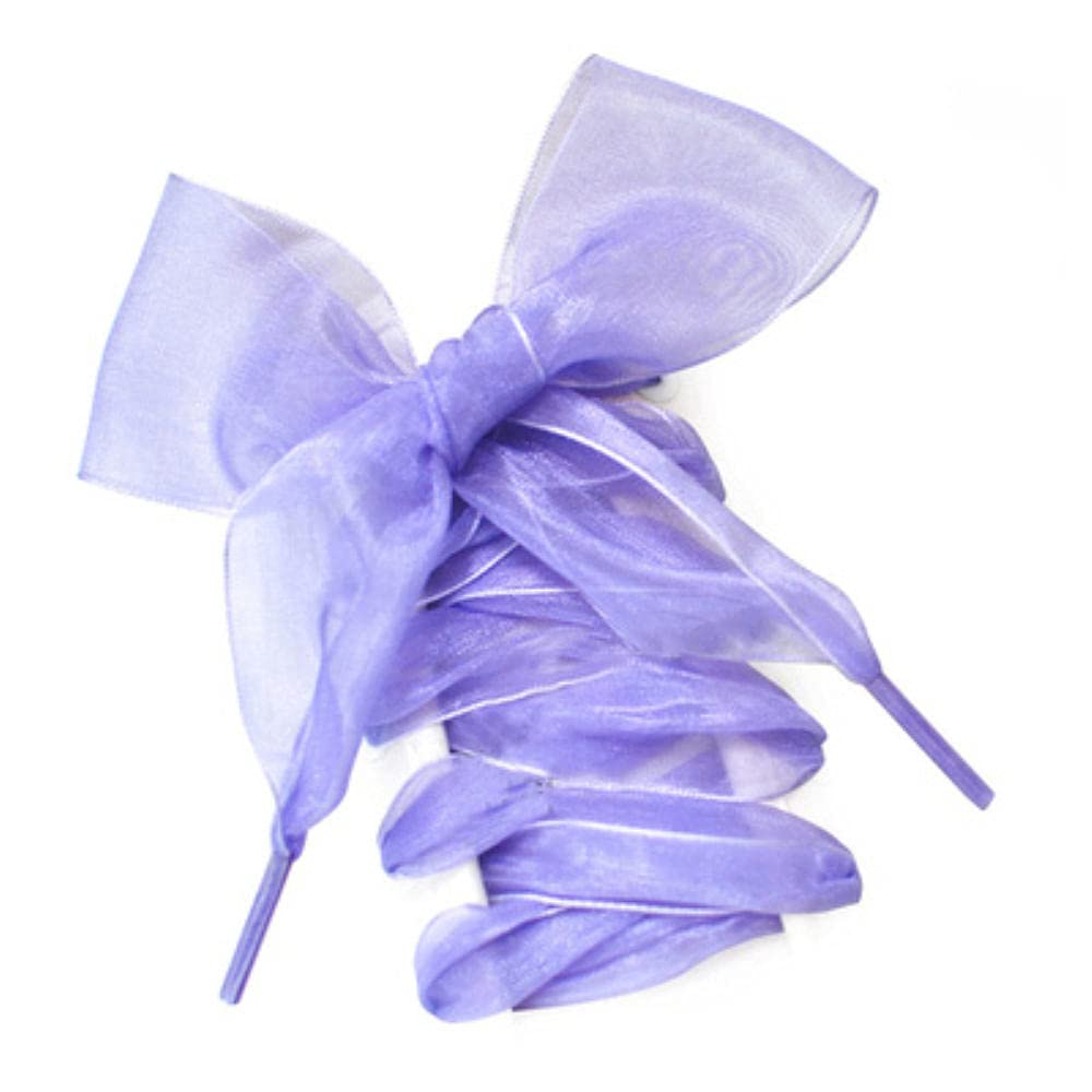 ブーツひも、子供用靴ひも、靴ひもサテンリボンシフォンワイドフラットレースオーガンザロープ子供用大人スニーカーシューズピンク、130cm (Color : Purple) パープル -