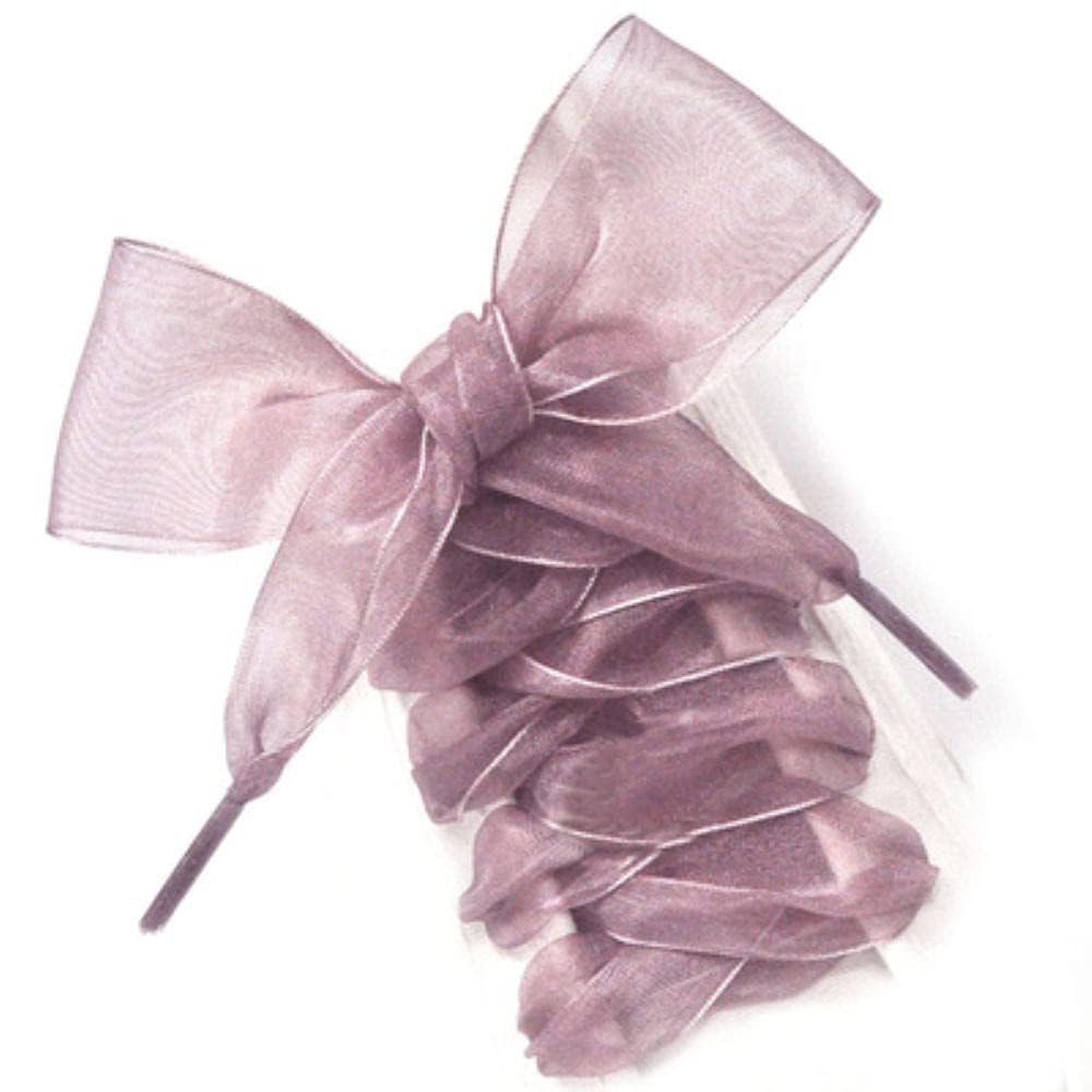 ブーツひも、子供用靴ひも、靴ひもサテンリボンシフォンワイドフラットレースオーガンザロープ子供用大人スニーカーシューズピンク、130cm (Color : Dark Pink) ダークピンク -