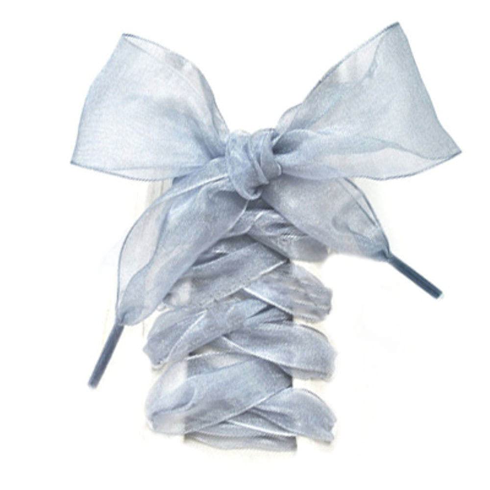 ブーツひも、子供用靴ひも、靴ひもサテンリボンシフォンワイドフラットレースオーガンザロープ子供用大人スニーカーシューズピンク、130cm (Color : Grey) グレー -