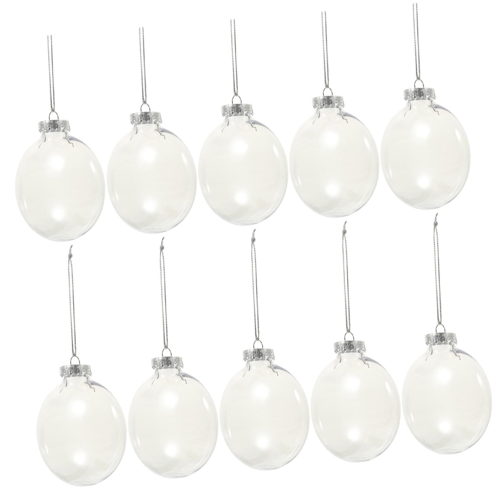 10個透明な大口径充填可能オーナメントボール クリスマスツリー飾