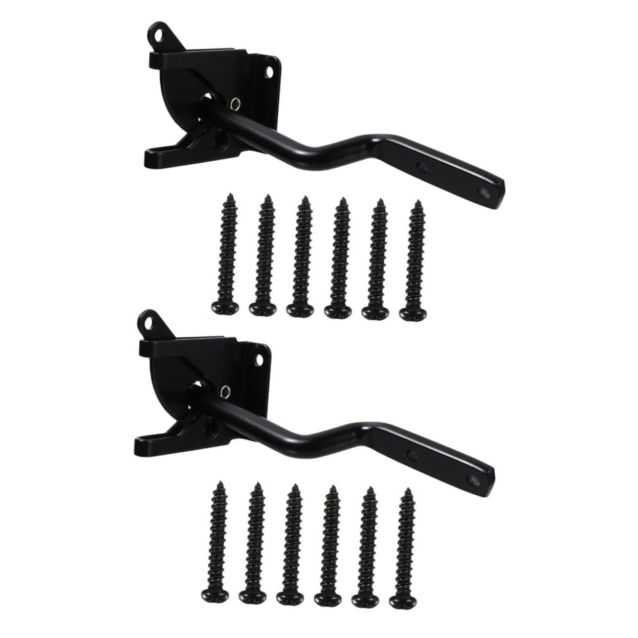 2セット 重厚アイアン製自動ロック門扉用ラッチ 両面施錠可能 自動施錠機能付き フェンス対応 ガーデン..