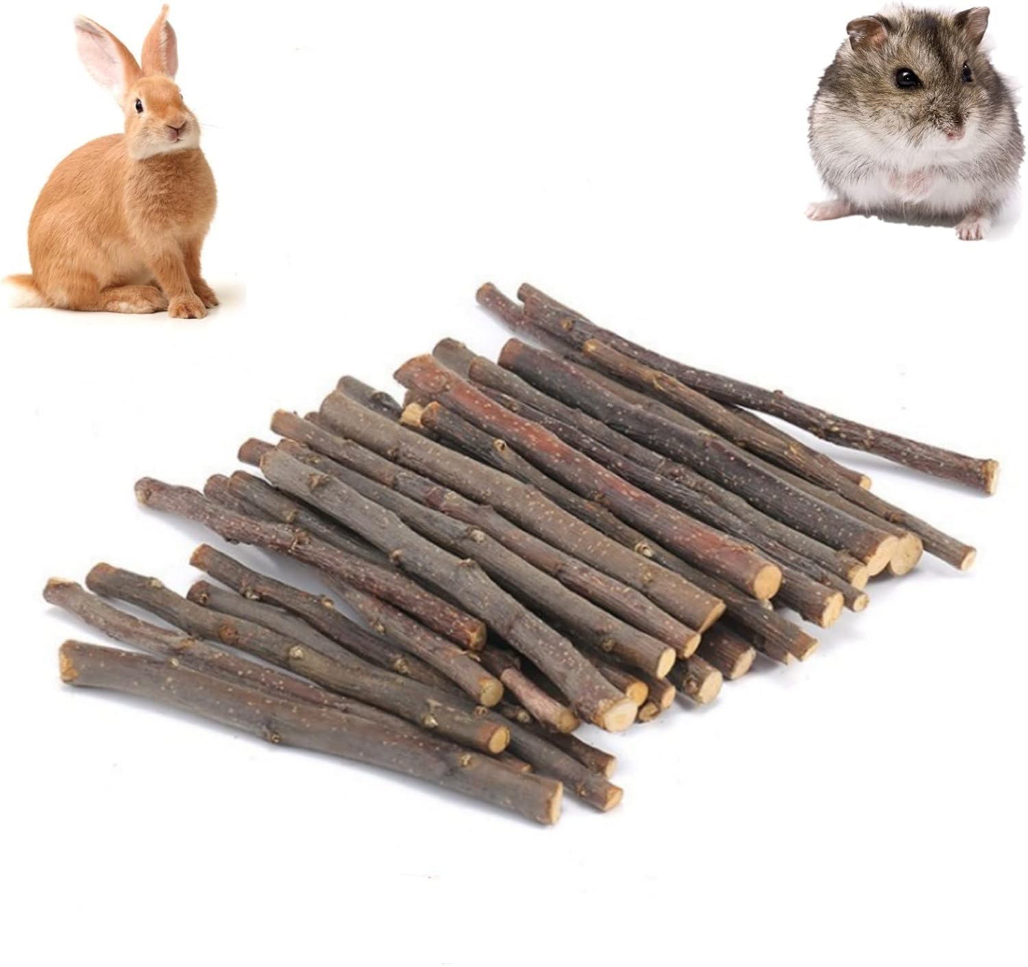 (あき)小動物 かじり木 りんごの木 おやつ 噛むおもちゃ 極細枝 中枝 天然 無添加 無着色 うさぎ チン..