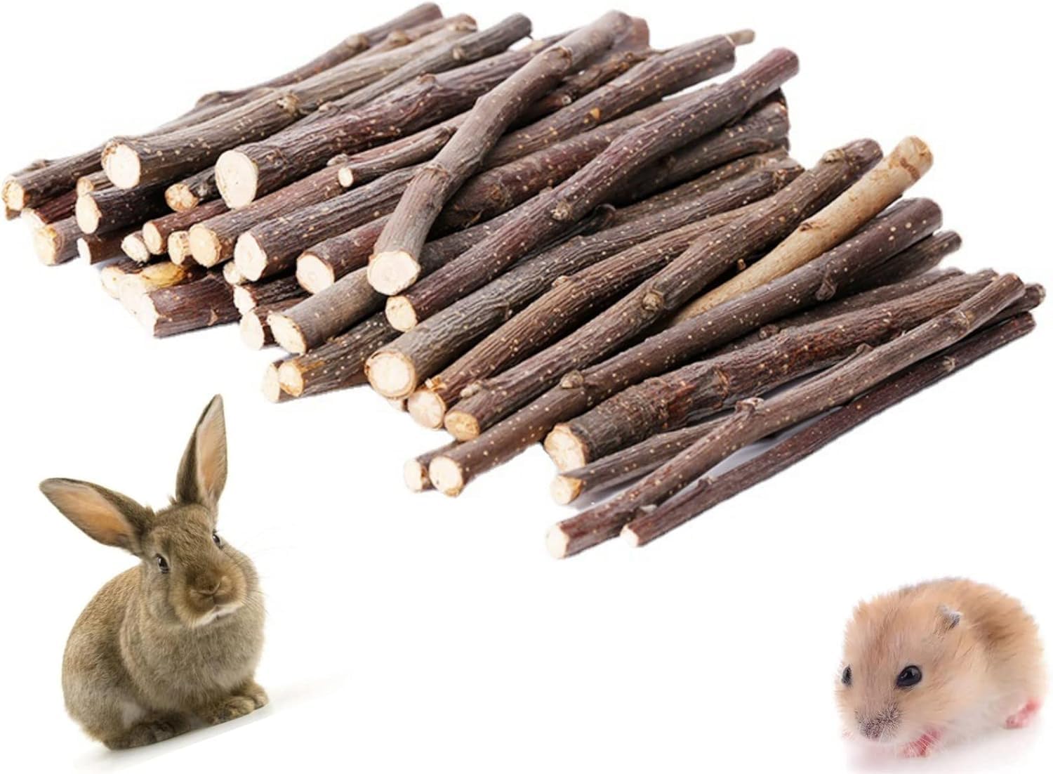 (あき)かじり木 りんごの木 小動物 おやつ 噛むおもちゃ 極細枝 中枝 天然 無添加 無着色 うさぎ チン..