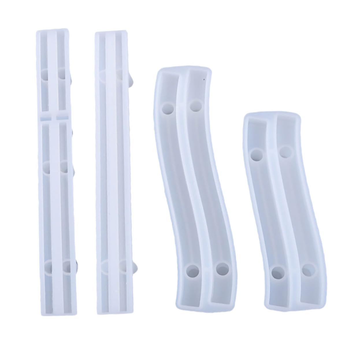 4個 硅胶製種形状ハンドル型モールド レジン用クリスタルトレイ手作りアクセサリー用シリコン型キット