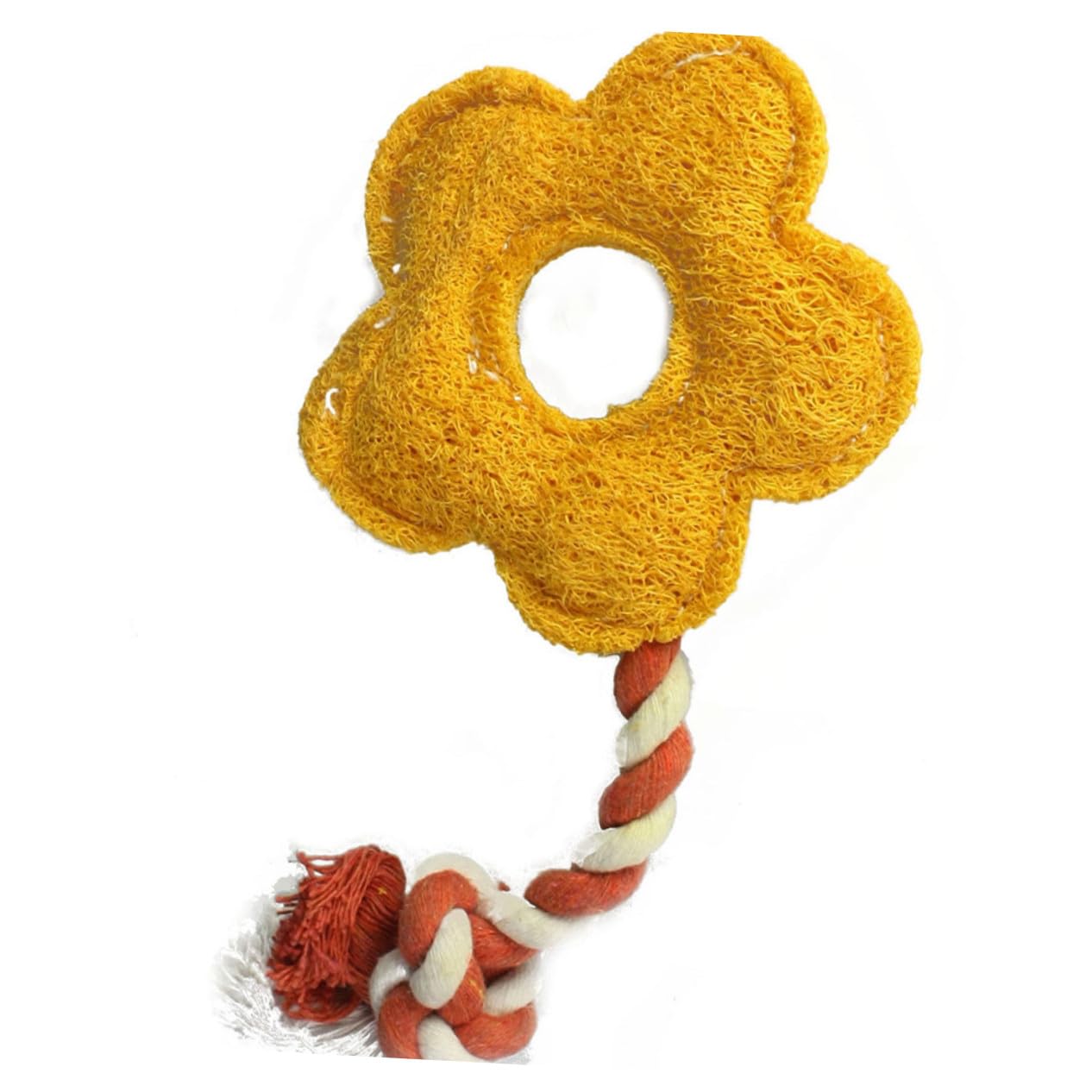 2個 花形ペット用臼歯おもちゃ 耐久性ロープ素材 歯磨き 歯茎マッサージ 犬猫インタラクティブトレーニング 噛み癖 ランダムカラー