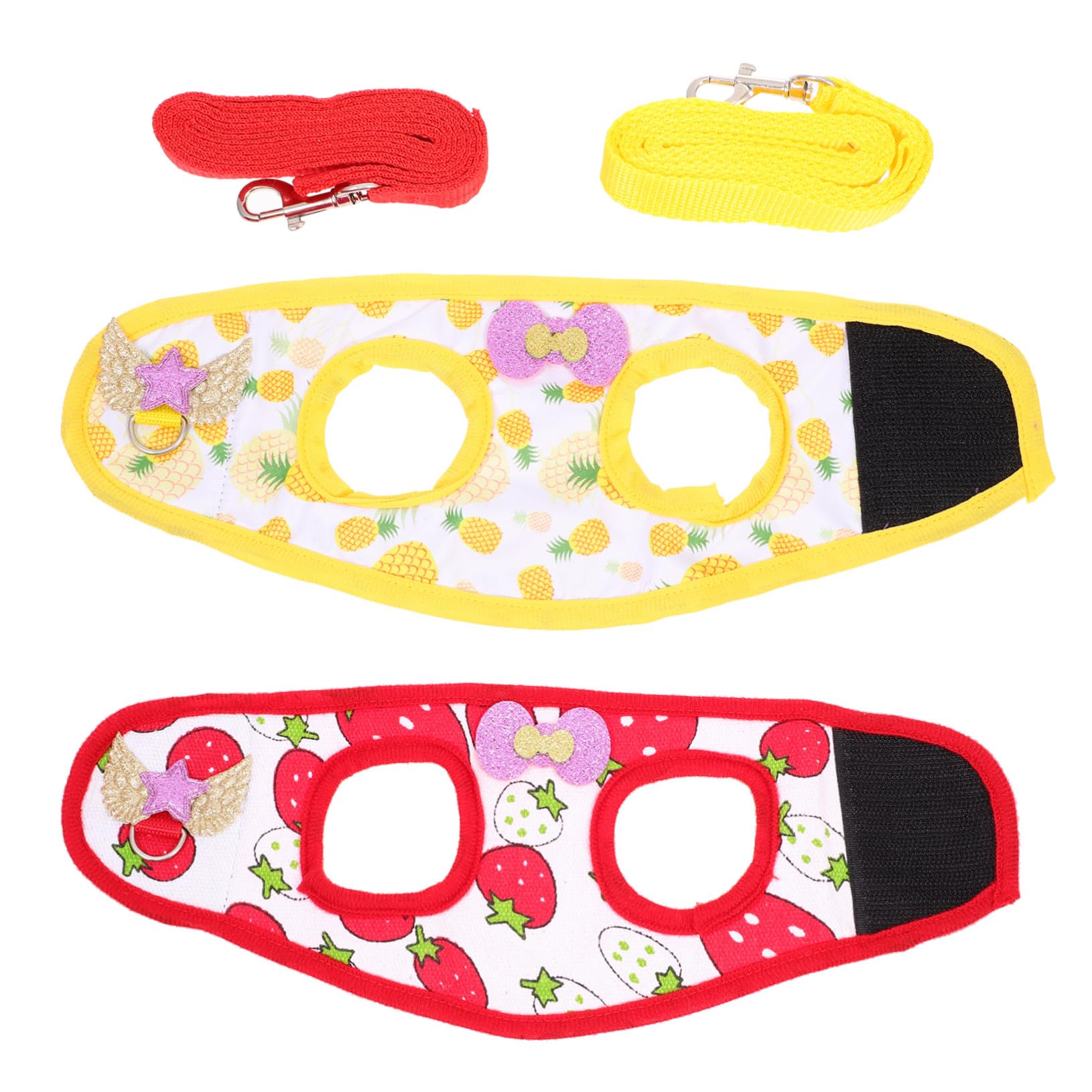 2セット ウサギ用ベスト式ハーネスリード点 ペット服装飾 お出かけ用軽量快適衣装 皮膚に優しい素材使..