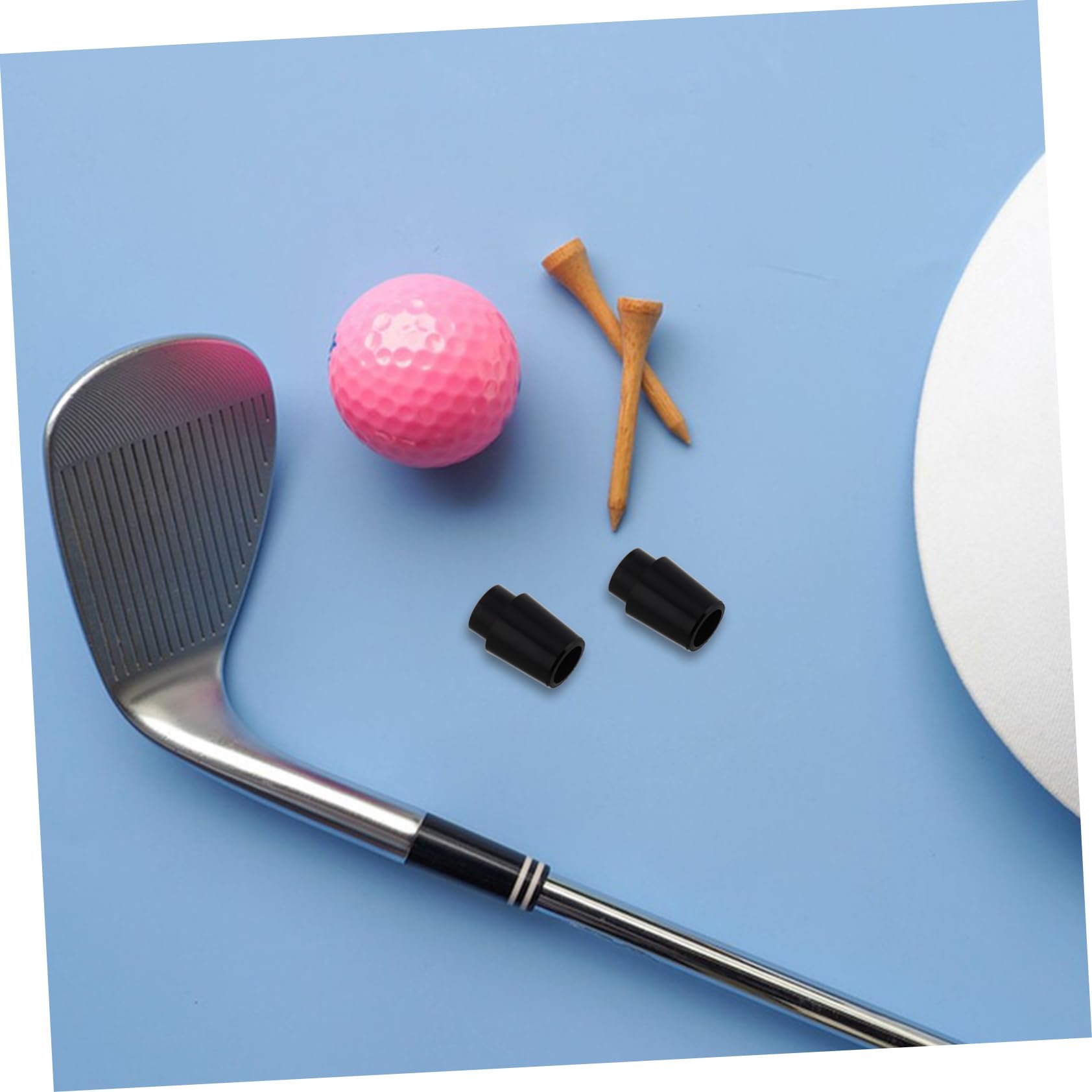 ゴルフ用品 ゴールドとシルバーのキーホルダー ポールパーツゴルフクラブ リーソケット ゴルフアイアンのゴム製 ル ゴルフアイアンシャフトゴムリング Black(3)