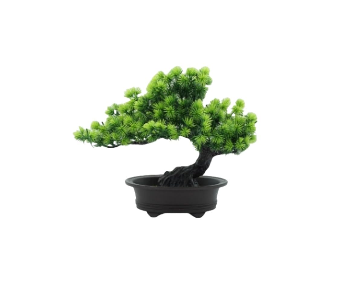 人工盆栽、人工盆栽フェイク植物装飾植物人工盆栽杉、最高の家の装飾、盆栽、 (D)