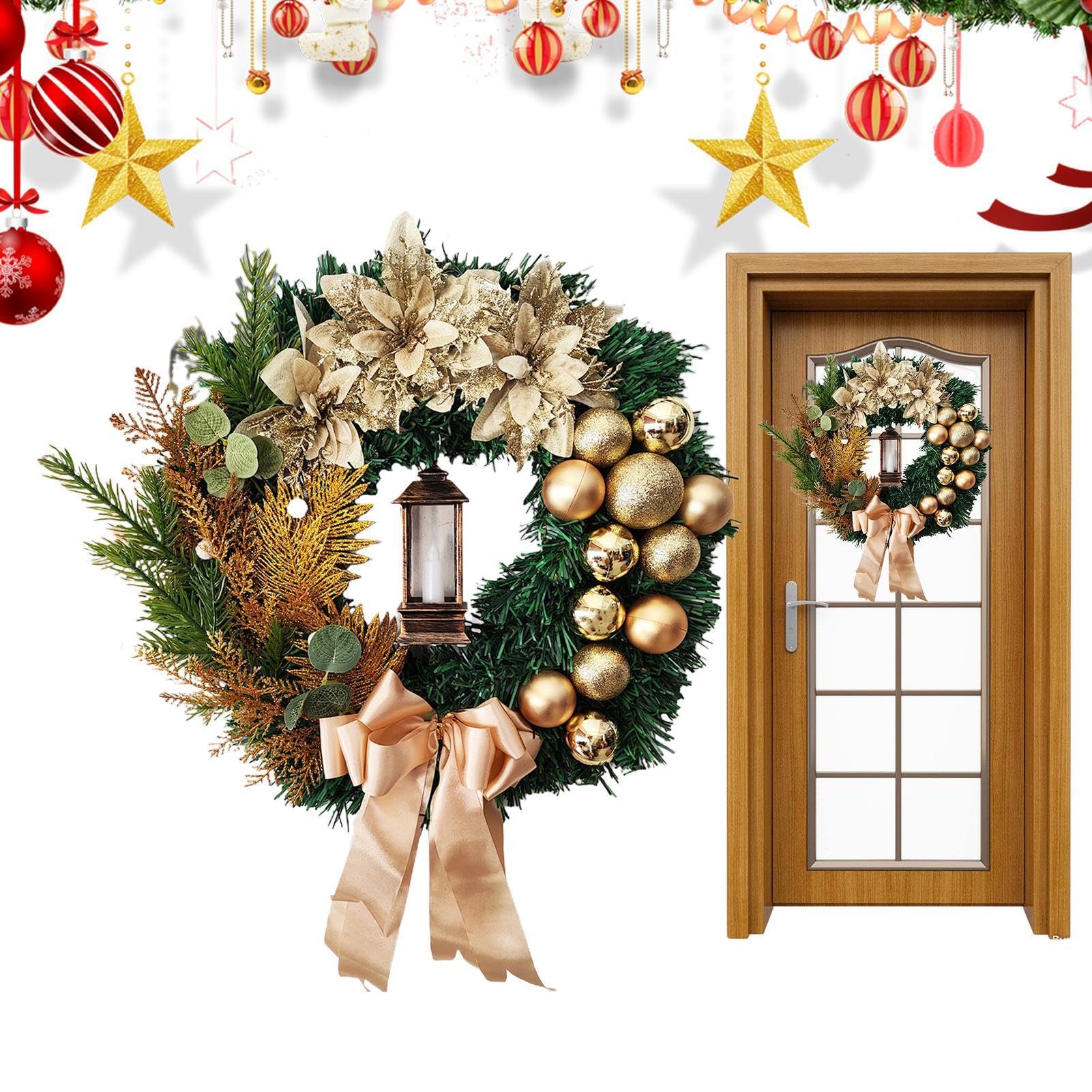 クリスマスリース,クリスマスリース | ビスタプリントオイルランプ付き人工クリスマスリース,クリスマ..