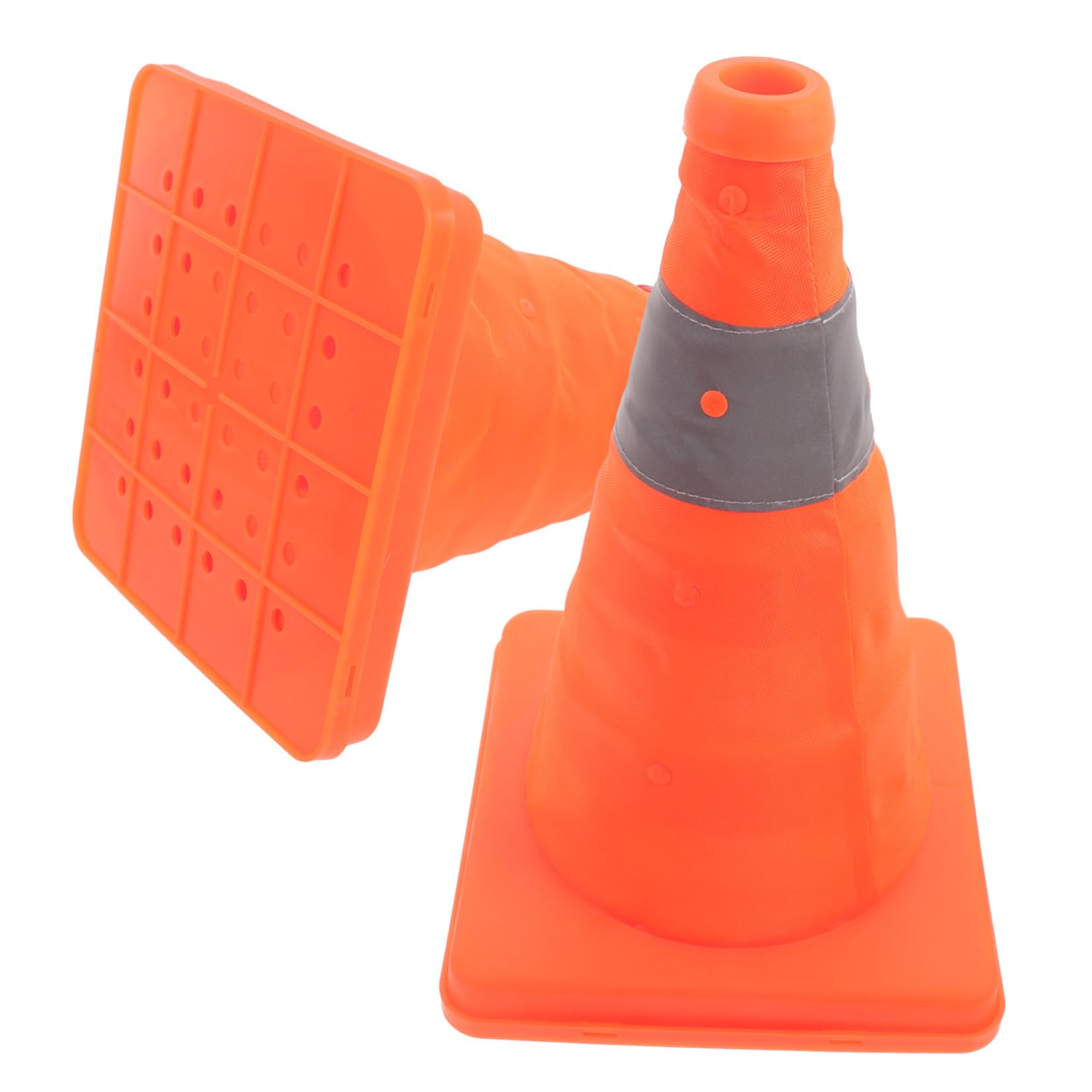 2個 折りたたみ伸縮式交通コーン 高反射 標識 多機能警告用カラーコーン 駐車場 緊急車両誘導用実用的..