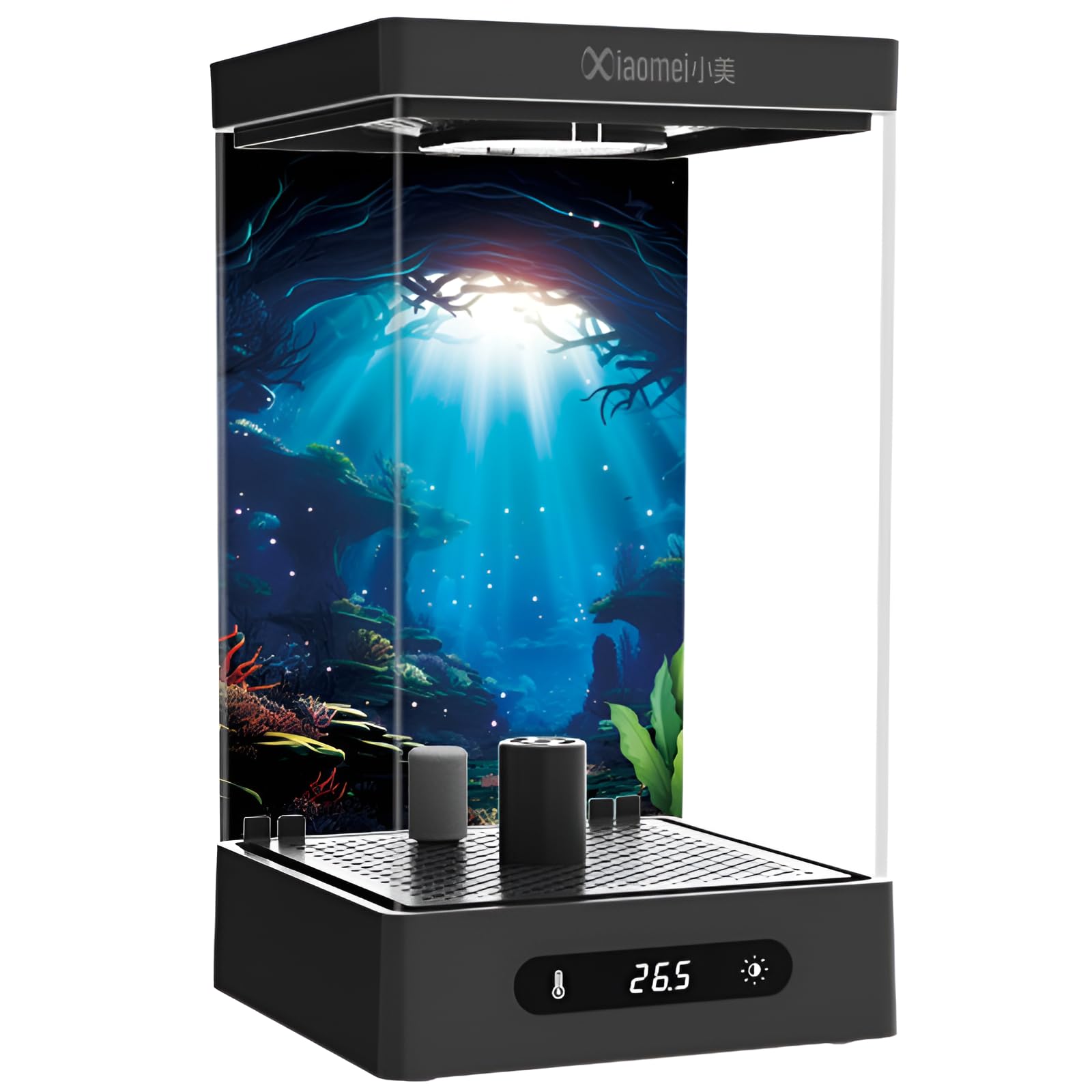 ベタ水槽 水槽セット 小型 ヒーター付き 自循環 フルスペクトル照明 温度制御 操作 水換え簡単 デスク..