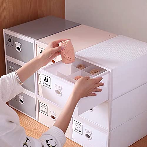 下着収納ケース 収納ボックス 引き出し 3段 仕切り可能 折り畳み 自由組合 下着 ネクタイ 靴下 小物収..