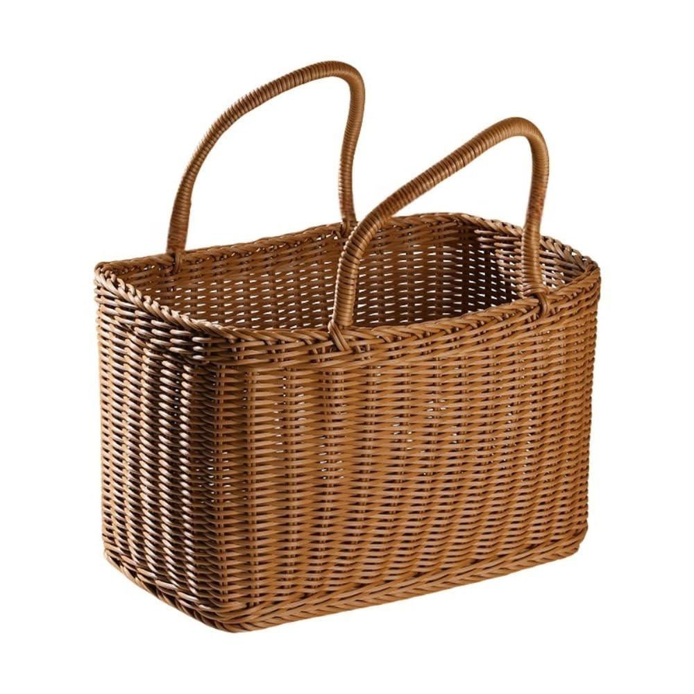 カゴバッグ 多機能＆エコ手作りカゴバッグ – おしゃれな手提げかごバッグ、ピクニック・買い物・収納バ..