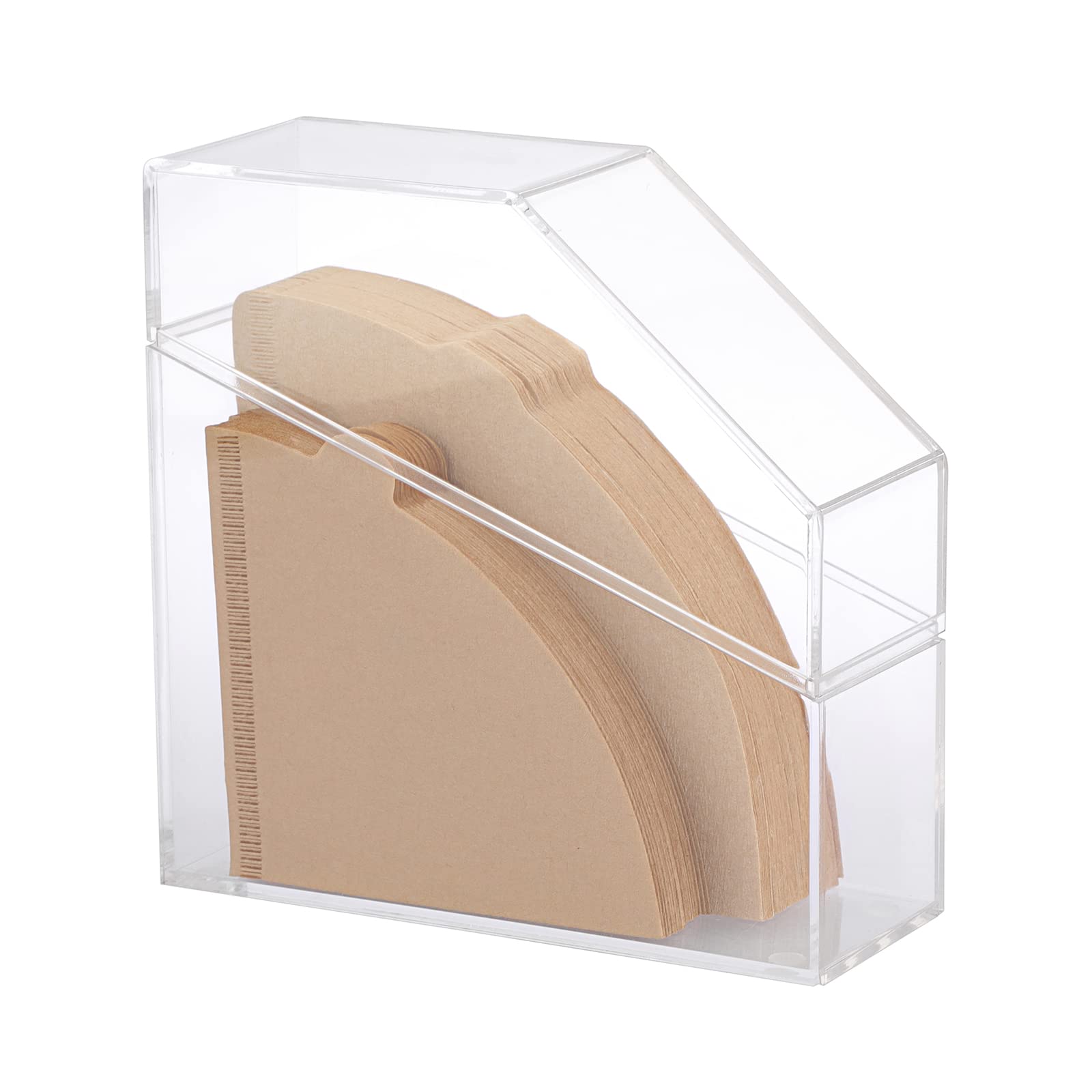 クリアアクリル正方形コーヒーフィルターホルダー コーヒーペーパー保存容器 フィルターペーパーディス..