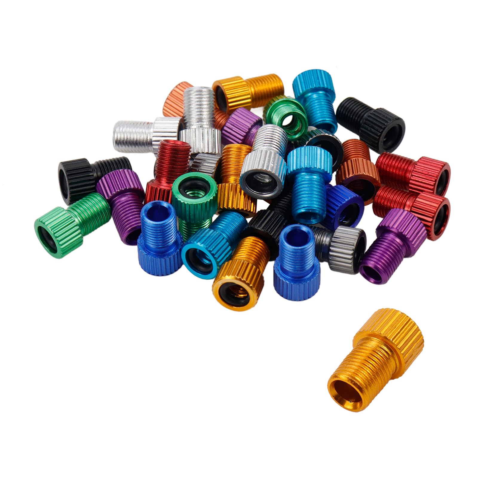 仏式バルブアダプター 30個 アルミニウム合金 仏式から米式バイクへ変換 インフレータブルコネクター ..