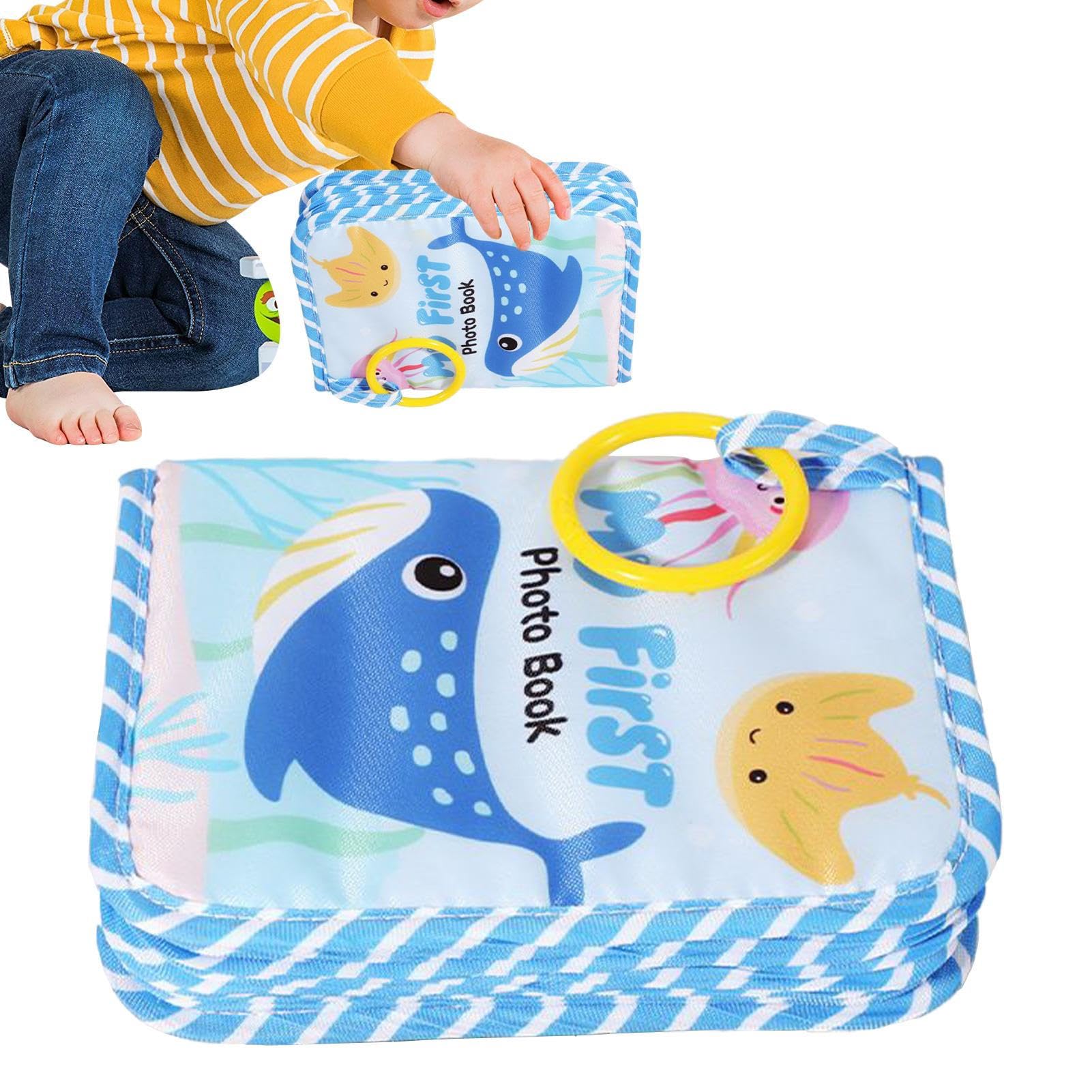 ベビーアルバム フォトブック,ソフトタイプベビーアルバム - ミラー付き思い出の記念品ソフトクロス 性..