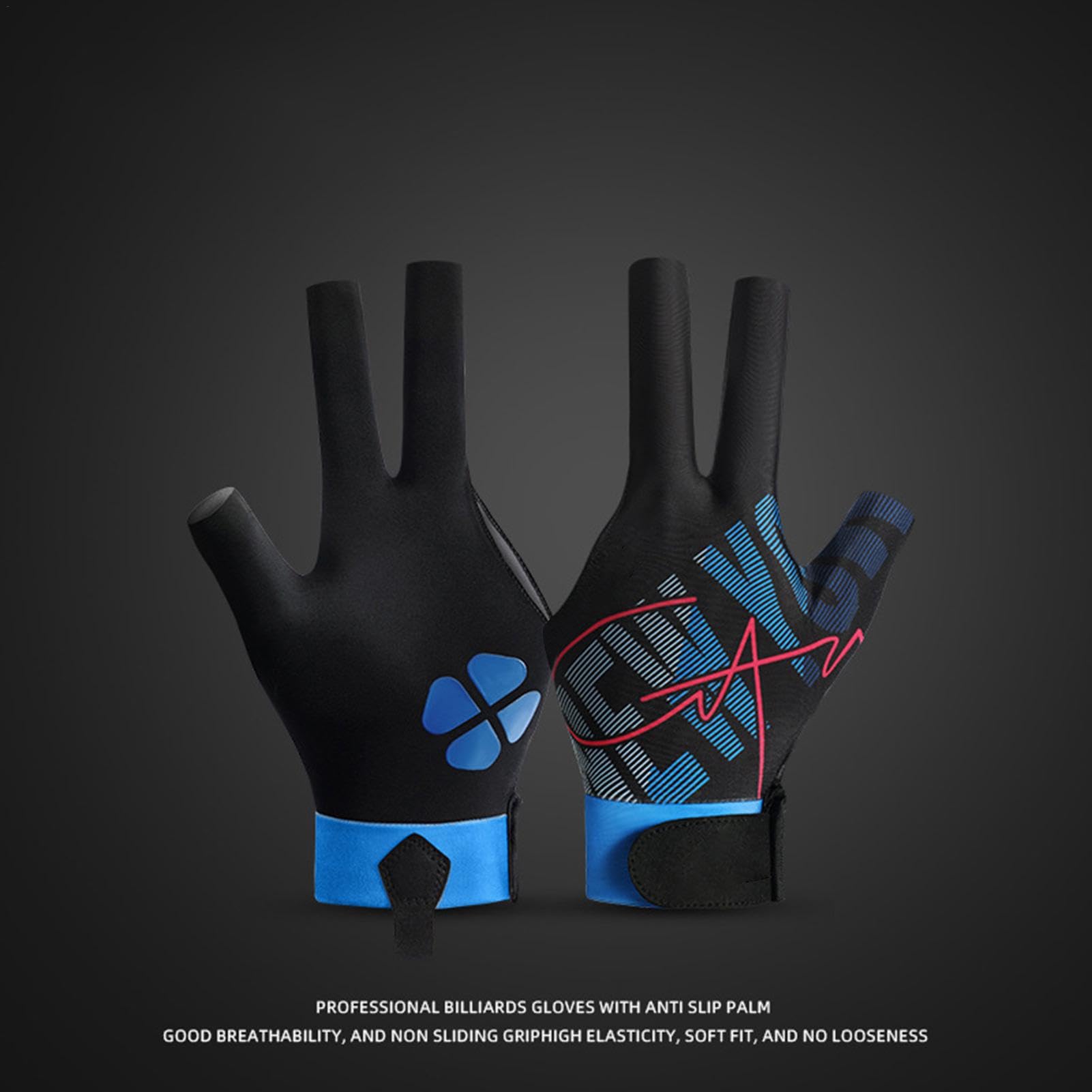 ビリヤード グローブ、ビリヤード プール グローブ - 3本指ビリヤードグローブ,滑り止めの指なしプール..