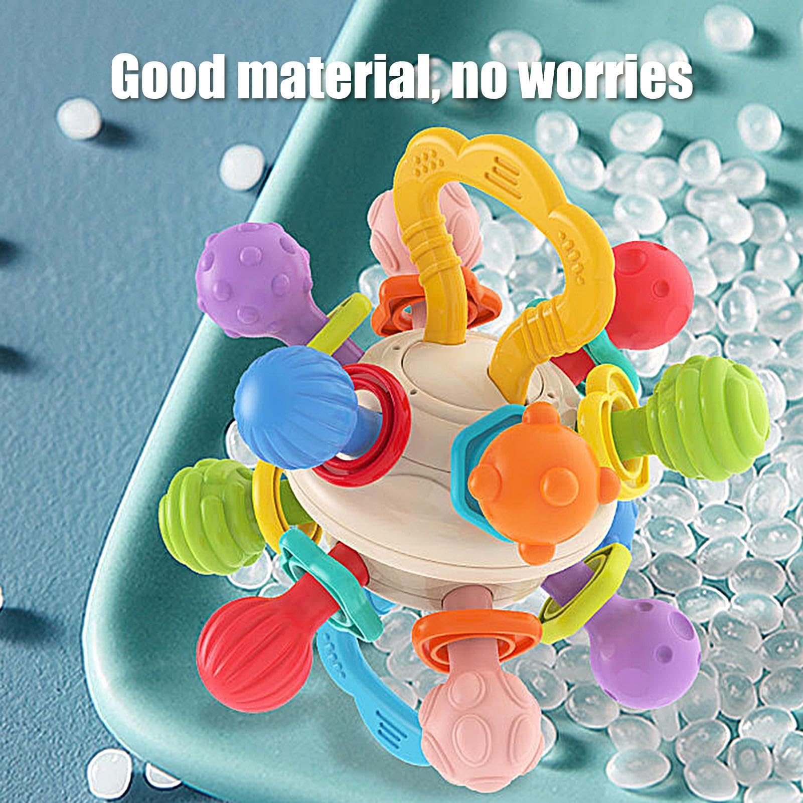 赤ちゃんの歯が生えるおもちゃ、0-6ヶ月の赤ちゃんのおしゃぶり,おしゃぶりボール 歯が生えるおもちゃ 赤ちゃん 噛むおもちゃ | 柔らかい赤ちゃんの歯が生えるおもちゃ、感覚玩具、洗礼や休暇用の赤ちゃんのおしゃぶり、0～12ヶ月の女の子または男の子