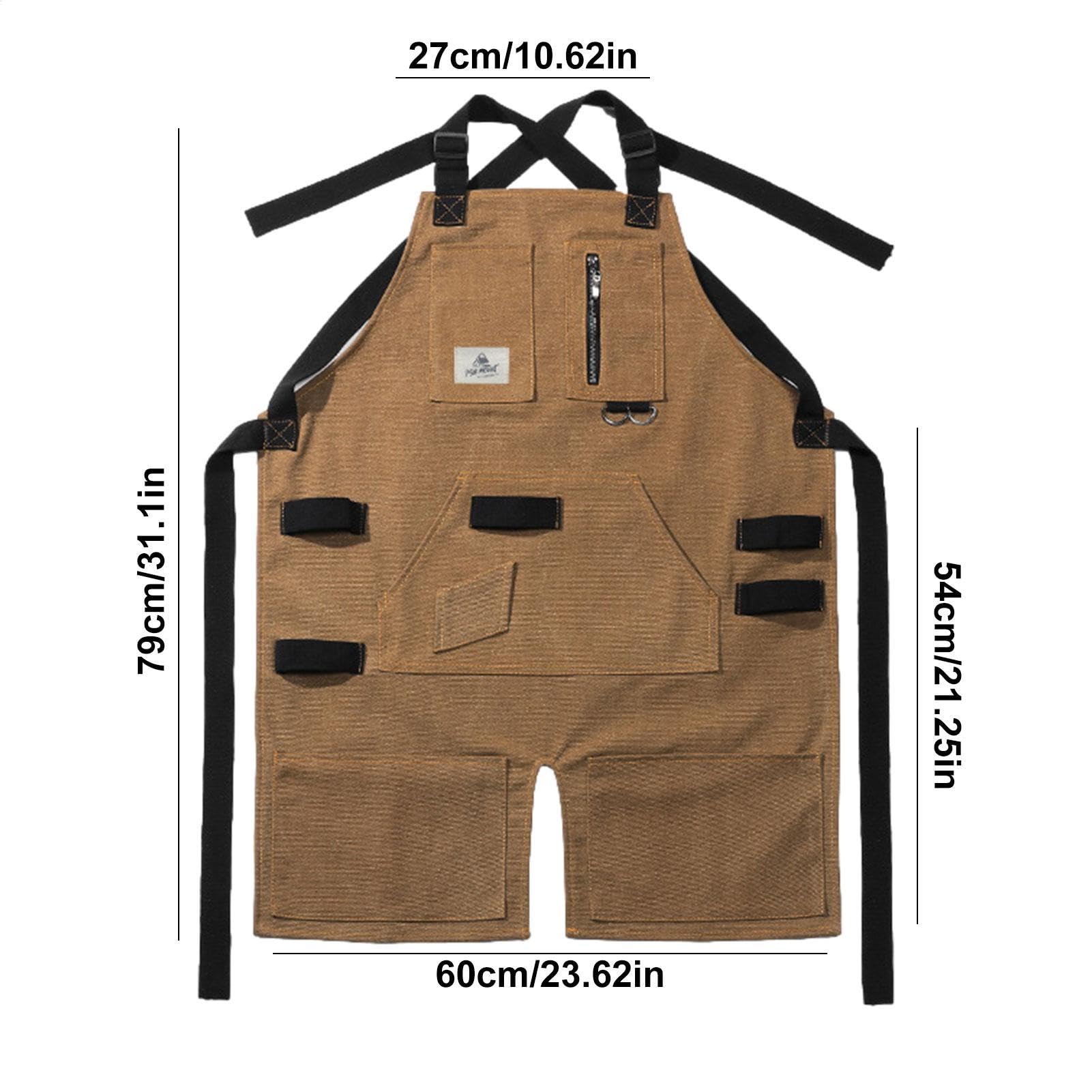 男性のためのシェフエプロン、男性のためのエプロンを買い物 - ポケット付きのキャンバスキャンプエプ..