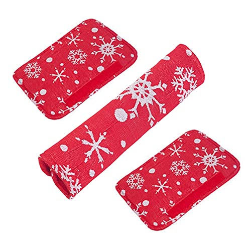 楽天H＆B JAPANクリスマス冷蔵庫ドアハンドルカバー冷蔵庫ドアプーラー装飾滑り止めプロテクターグローブキッチン家電ラップ 3個