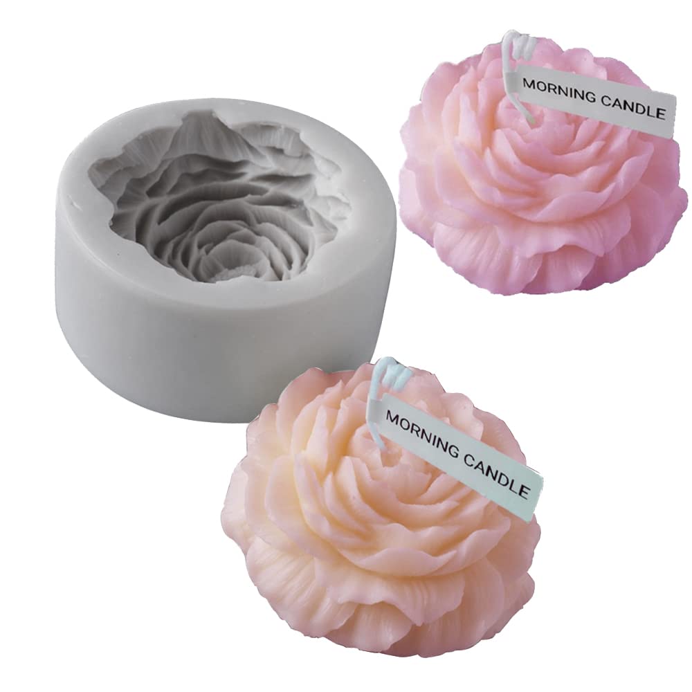 3 フラワー 牡丹キャンドル シリコン型 キャンドル/樹脂/ピラー/アロマセラピー/石膏/キャンドル/ワッ..